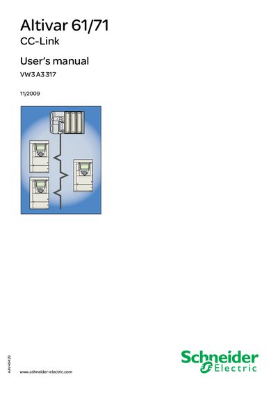 Schneider Electric Altivar 61/71 CC-Link User Manual - cover page