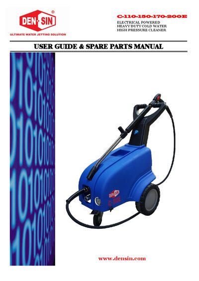 DEN‑SIN C‑110E / C‑150E / C‑170E / C‑200E High Pressure Cleaner User Manual - cover page