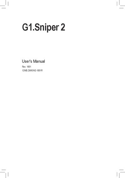 Gigabyte G1 Sniper 2 User Manual
