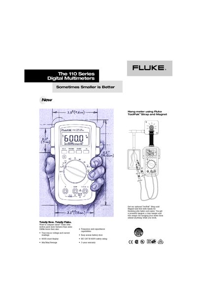 Fluke 110 Series Digital Multimeter Product Leaflet - cover page