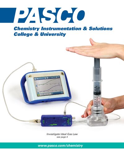 Pasco Chemistry Instrumentation & Solutions College & University Product Catalog - cover page