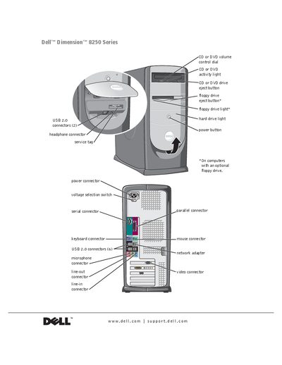 Dell Dimension 8250 Series Service Manual - cover page