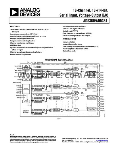 Analog Devices AD5360/AD5361 Handbook - cover page