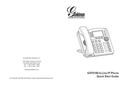 Grandstream GXP2100 4-Line IP Phone Quick Start Guide - cover page
