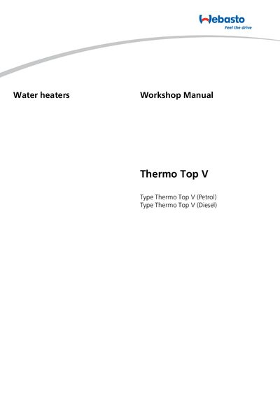 Webasto Thermo Top V Water Heater Service Manual