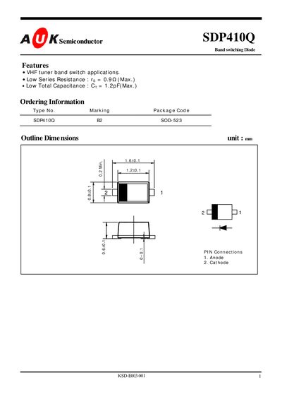 A K Semiconductor SDP410Q Datasheet - cover page