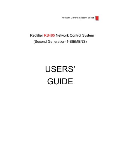 Huo niu RS485 Network Control System User's Guide - cover page
