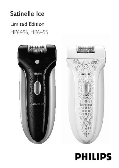 Philips Satinelle ICE HP6496/HP6495 User Manual - cover page