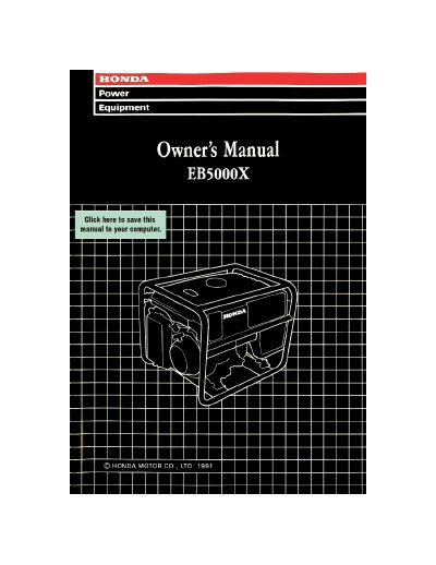 HONDA EB3000c GENERATOR user manual - cover page