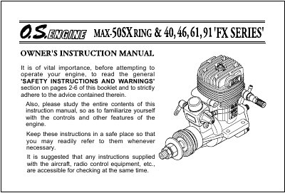 O.S.ENGINES 40FX 46FX 61FX 91FX Manual - cover page