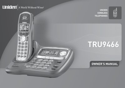 Uniden TRU9466 Cordless Phone Owner's Manual - cover page