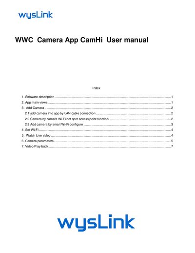 Kytron CamHi Camera App User Manual - cover page