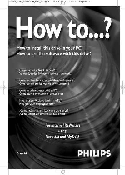 Philips Nero 5.5 User Manual - cover page