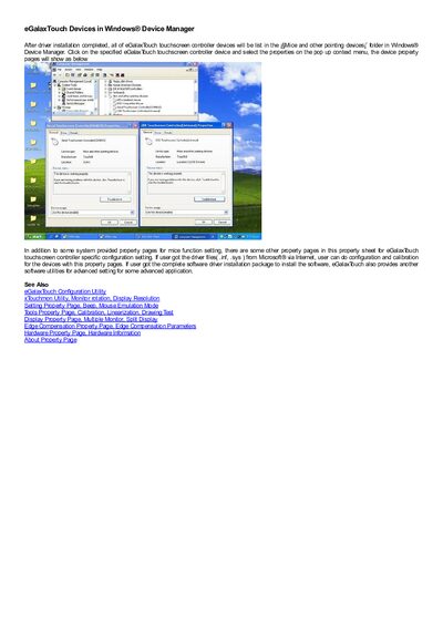 eGalaxTouch Various Models Driver Installation and Configuration Guide - cover page