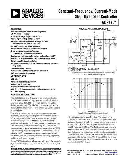 Analog Devices ADP1621 Datasheet Handbook