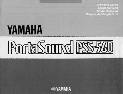 Yamaha PSS-560 PortaSound Keyboard User Manual - cover page