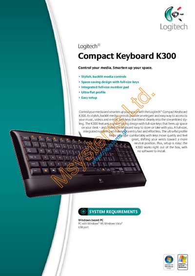 Logitech Compact Keyboard K300 User Manual - cover page