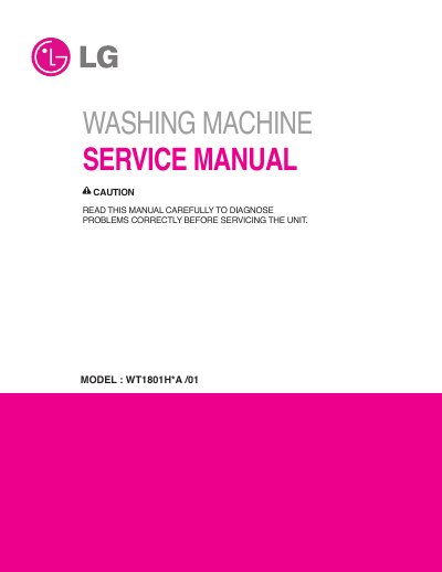 Washing Machine Service Manual WT1801H*A /01 - cover page