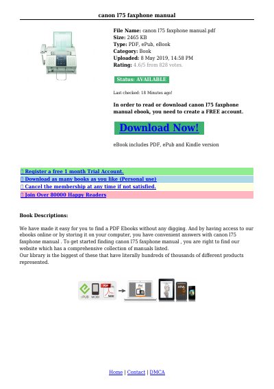 Canon FAXPHONE L75 User Guide - cover page