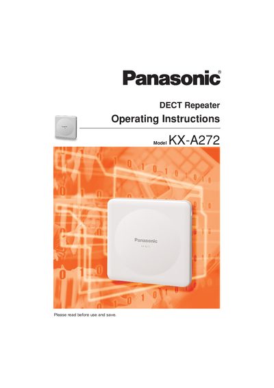 Panasonic KX-A272 Operating Instructions Manual - cover page