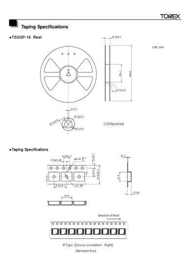 TOREX TSSOP-16 Reel Manual - cover page
