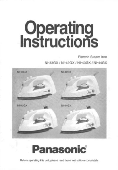 Panasonic NI-33GX/NI-42GX/NI-43GX/NI-44GX Operating Instructions - cover page