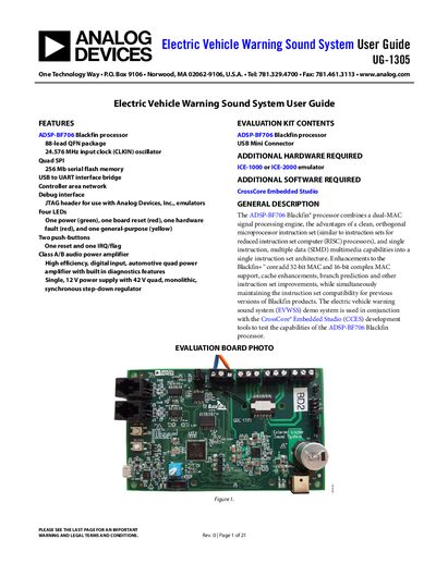 Analog Devices UG-1305 EVWSS Demo System User Guide - cover page