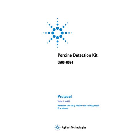 Agilent Technologies Porcine Detection Kit Manual - cover page