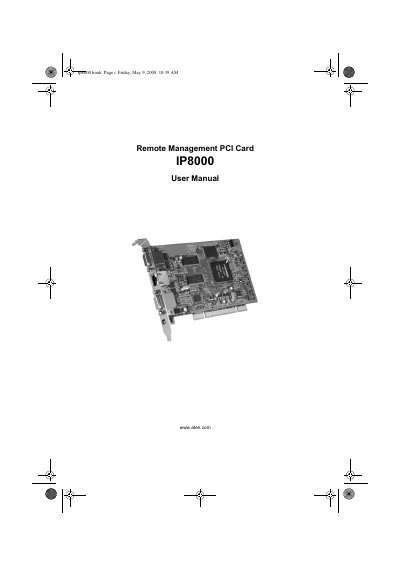 ATEN IP8000 Remote Management PCI Card User Manual - cover page