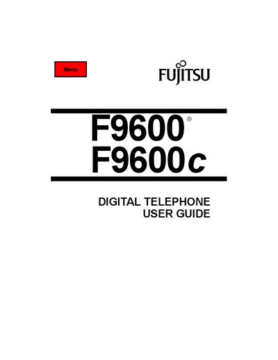 Fujitsu F9600 Digital Telephone User Guide - cover page