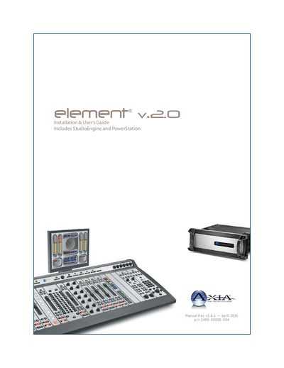 Axia Audio Element v.2.0 Installation and User's Guide - cover page