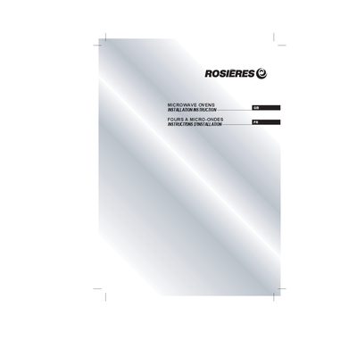Rosières Microwave Oven Installation Guide - cover page