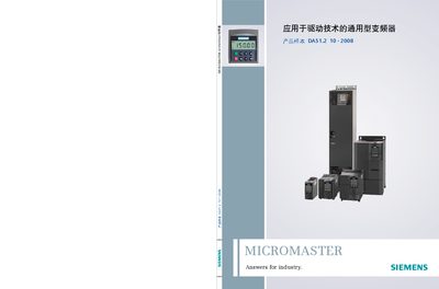 Siemens MICROMASTER 420/430/440 Variable Frequency Drive Manual - cover page