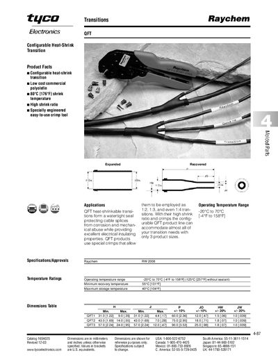 Tyco Electronics QFT Transitions Manual - cover page
