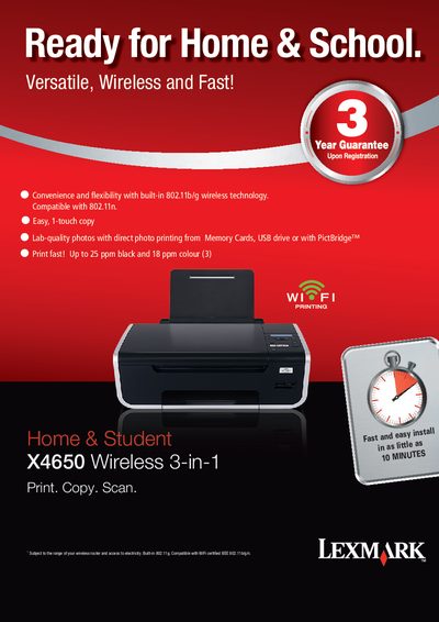 Lexmark X4650 All-in-One Printer User Manual - cover page