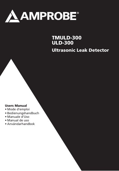 Amprobe TMULD-300/ULD-300 Ultrasonic Leak Detector User Manual - cover page