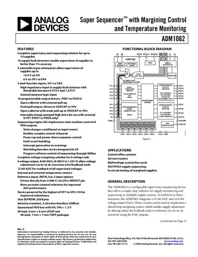 Analog Devices ADM1062 Datasheet - cover page