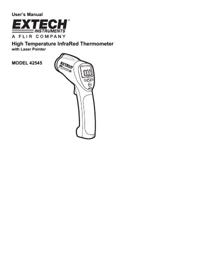 Extech Model 42545 High Temperature Infrared Thermometer User Manual - cover page