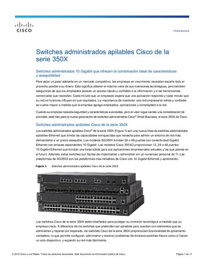 Cisco 350X Series Managed Switches Product Leaflet - cover page
