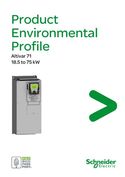 schneider Product Environmental Profile Altivar 71 18.5 to 75 kW Manual - cover page