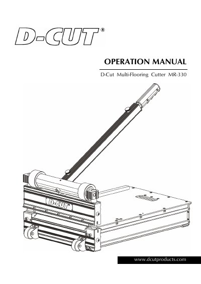 D-Cut MR-330 Multi-Flooring Cutter Operation Manual - cover page