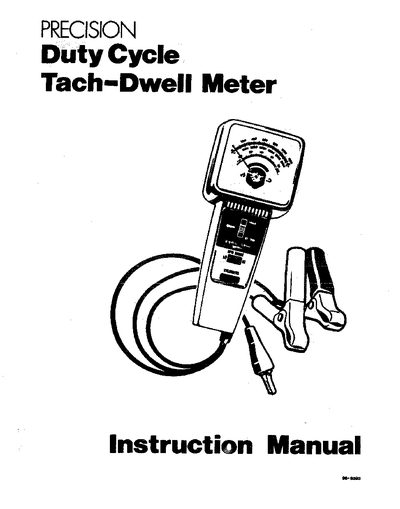 Precision Duty Cycle Tach-Dwell Meter Instruction Manual - cover page