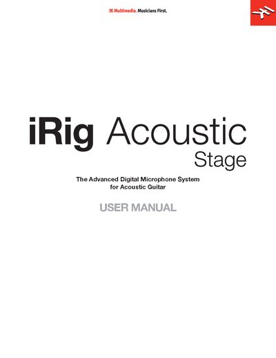 iRig Acoustic Stage User Manual - cover page