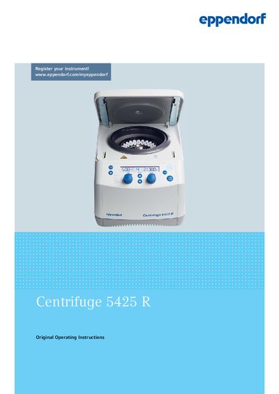 Eppendorf Centrifuge 5425 R Operating Instructions - cover page