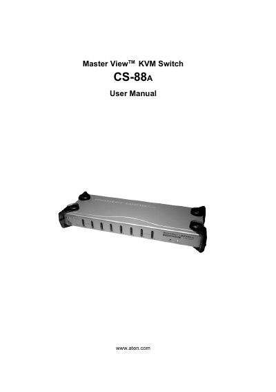 ATEN CS-88A User Manual - cover page