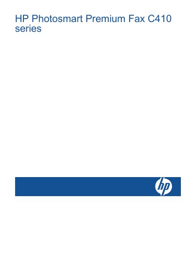 HP Photosmart Premium Fax C410 Series User Manual - cover page