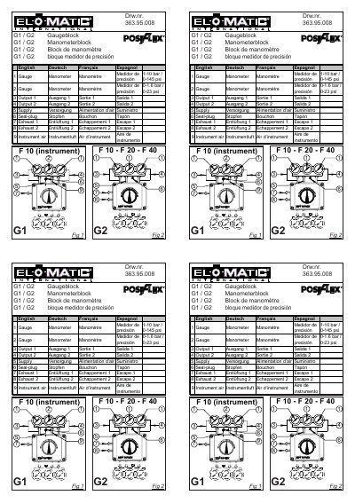 Elo-Matic G17G2 Gaugeblock Manometerblock Product Leaflet - cover page