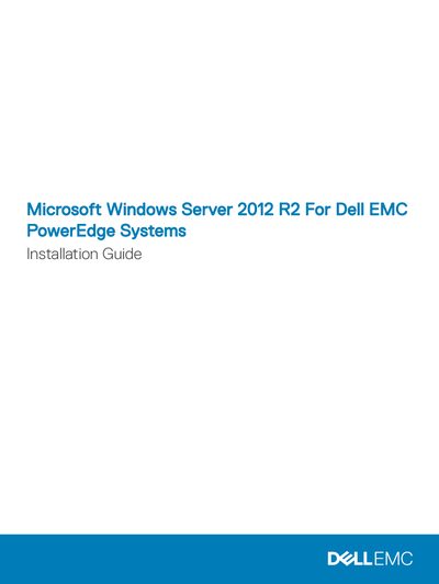 Microsoft Windows Server 2012 R2 for Dell EMC PowerEdge Installation Guide - cover page