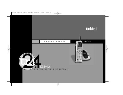 Uniden TRU 346 Cordless Telephone User Manual - cover page