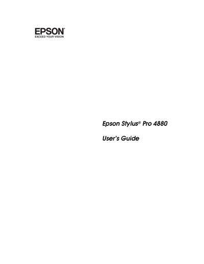 Epson Stylus Pro 4880 User's Guide